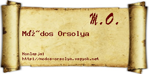 Módos Orsolya névjegykártya